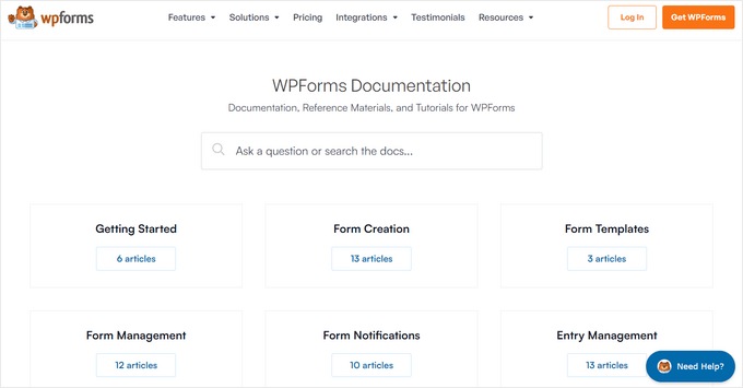 WPForms' online documentation WPForms' online documentation