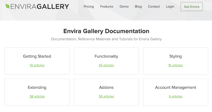 The Envira Gallery online documentation The Envira Gallery online documentation