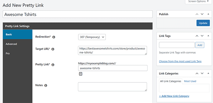 Adding a new link Adding a new link