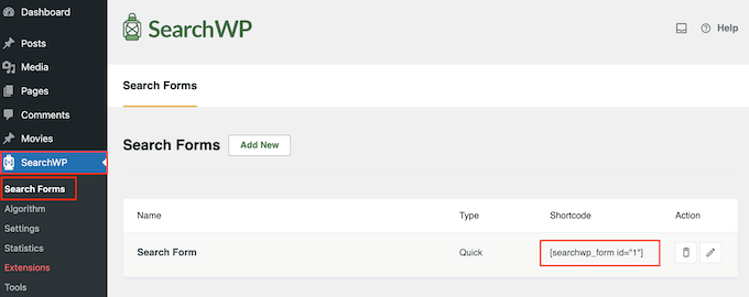Getting the shortcode for a search form Getting the shortcode for a search form