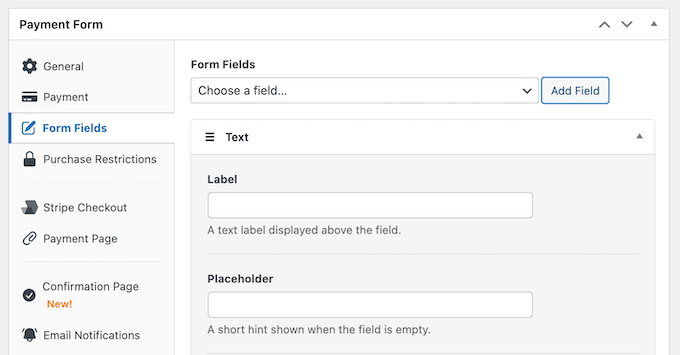 Adding custom fields to a payment form Adding custom fields to a payment form