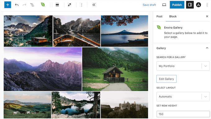 Configuring a WordPress gallery Configuring a WordPress gallery