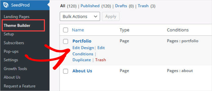 Edit the text and color of elements in the template Edit portfolio page