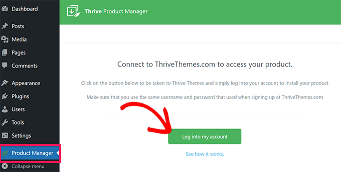 Log into your Thrive Themes account Log into your Thrive Themes account