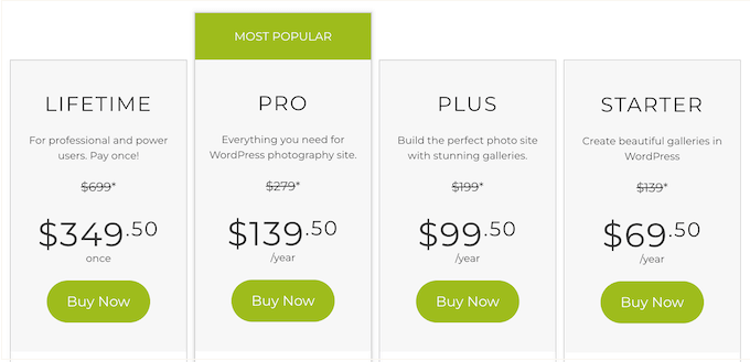 NextGEN Gallery's pricing plans NextGEN Gallery's pricing plans
