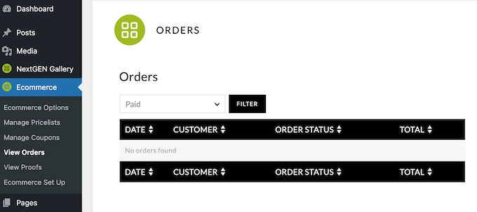 NextGEN's built-in order reports NextGEN's built-in order reports