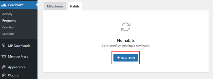 Creating a new habit for a coaching program in MemberPress Creating a new habit for a coaching program in MemberPress