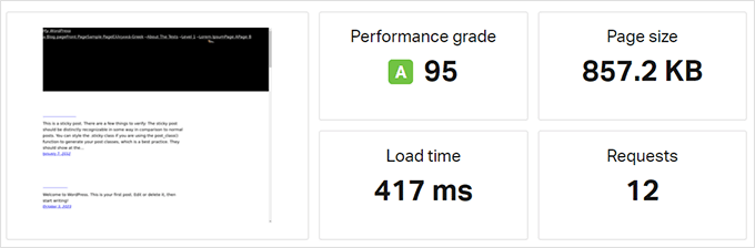 SiteGround speed test results SiteGround speed test results