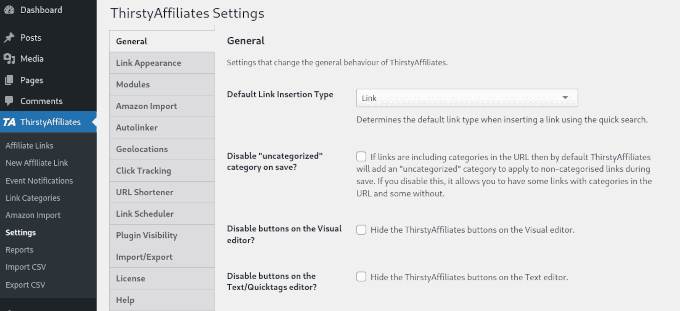 ThirstyAffiliates Dashboard ThirstyAffiliates Dashboard