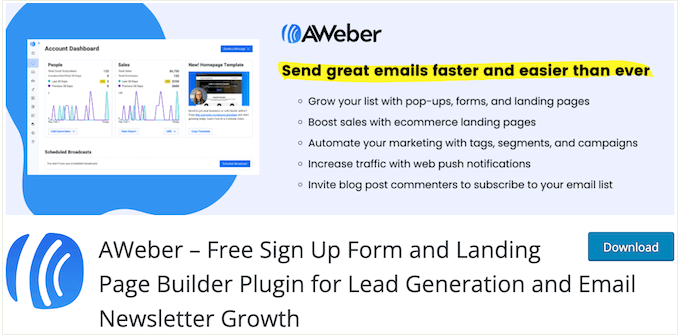 The AWeber email marketing plugin for WordPress The AWeber email marketing plugin for WordPress