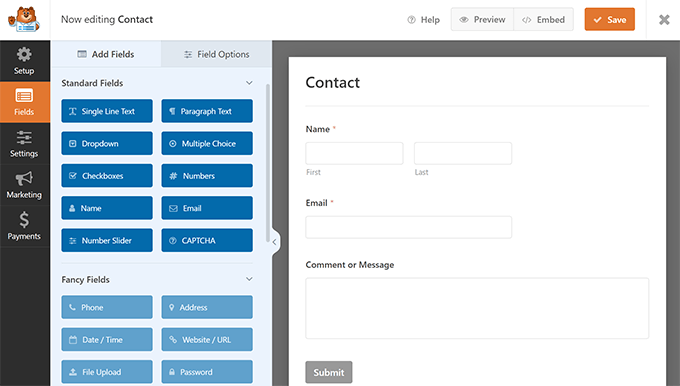Edit contact form Edit contact form