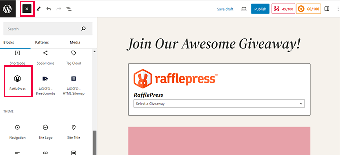 RafflePress block RafflePress block