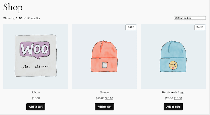 An example of an online store, created using WooCommerce An example of an online store, created using WooCommerce