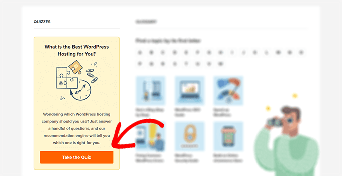 WPBeginner hosting quiz WPBeginner hosting quiz