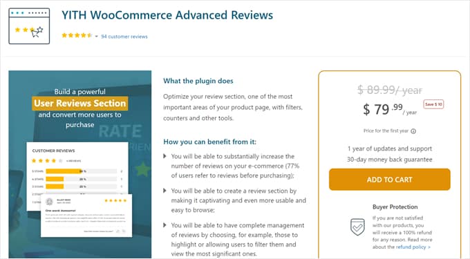 YITH WooCommerce Advanced Reviews plugin page YITH WooCommerce Advanced Reviews plugin page