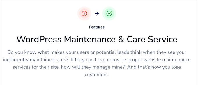 An example of a WordPress maintenance service An example of a WordPress maintenance service