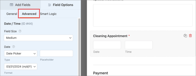 advanced tab in wpforms advanced tab in wpforms