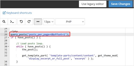 Adding code to exclude the latest post in Bluehost file manager Adding code to exclude the latest post in Bluehost file manager
