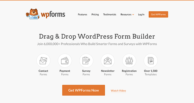 The WPForms plugin's website WPForms Site