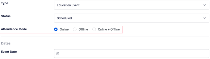 Adding a new digital download product Specifying Attendance Mode in AIOSEO Schema
