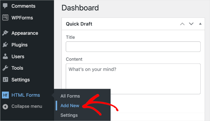 The MonsterInsights Google Analytics plugin HTML Forms' add new button