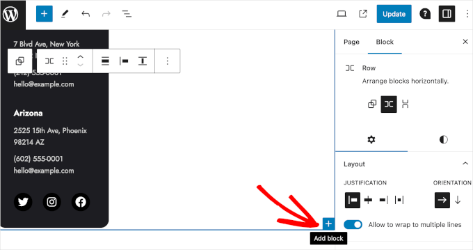 9 melhores plug-ins de feed RSS do WordPress comparados (2024) The add new block button for adding a block in WordPress block editor