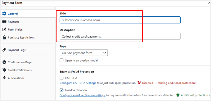 Edit global CSS Add form title