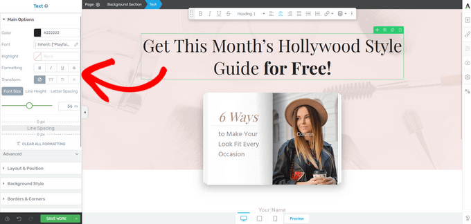 Easy Digital Downloads Advanced Reports Editing a page in Thrive Architect