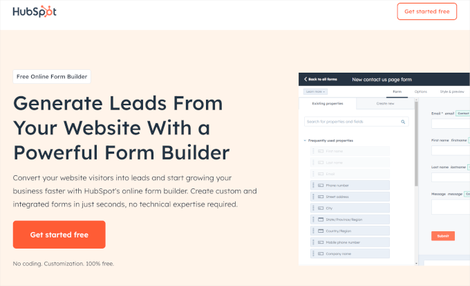 wpb-keywordgenerator HubSpot Form Builder's homepage
