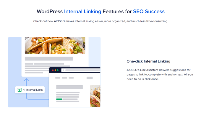 Setting up the conversion action goal AIOSEO's internal linking feature explanation