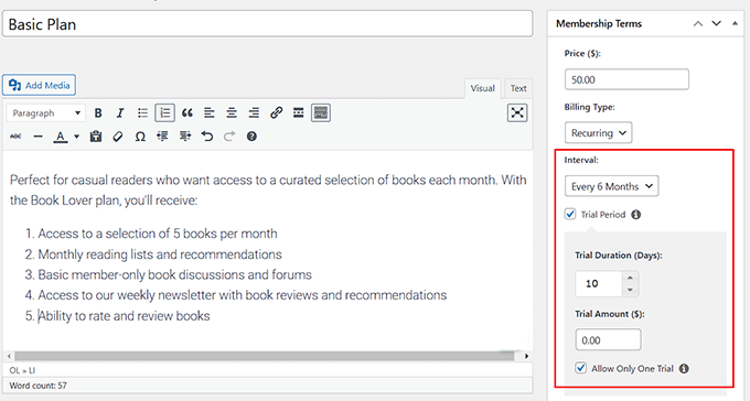 Choose billing interval Choose billing interval