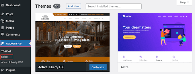 Customizing an automotive theme using the full-site editor (FSE)